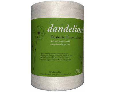 Dandelion Diaper Liners - Bamboo - 200 Sheet Roll